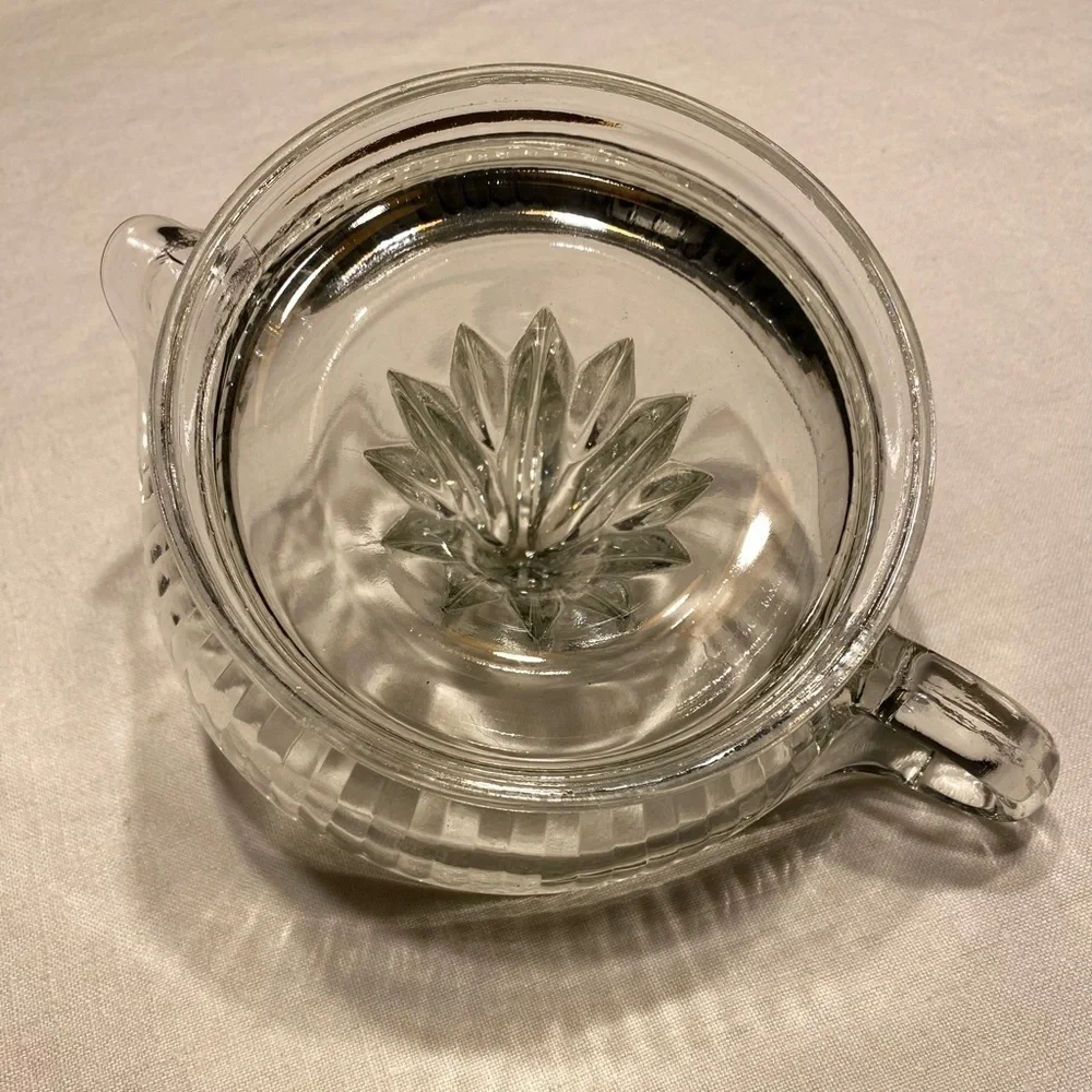 VINTAGE~1950’s~CLEAR GLASS~CITRUS REAMER/JUICER~FINGER HOLD & SPOUT~NICE~G21